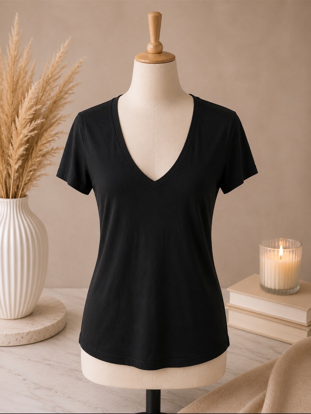 Adidas Classic V-Neck Women's Tee - Black